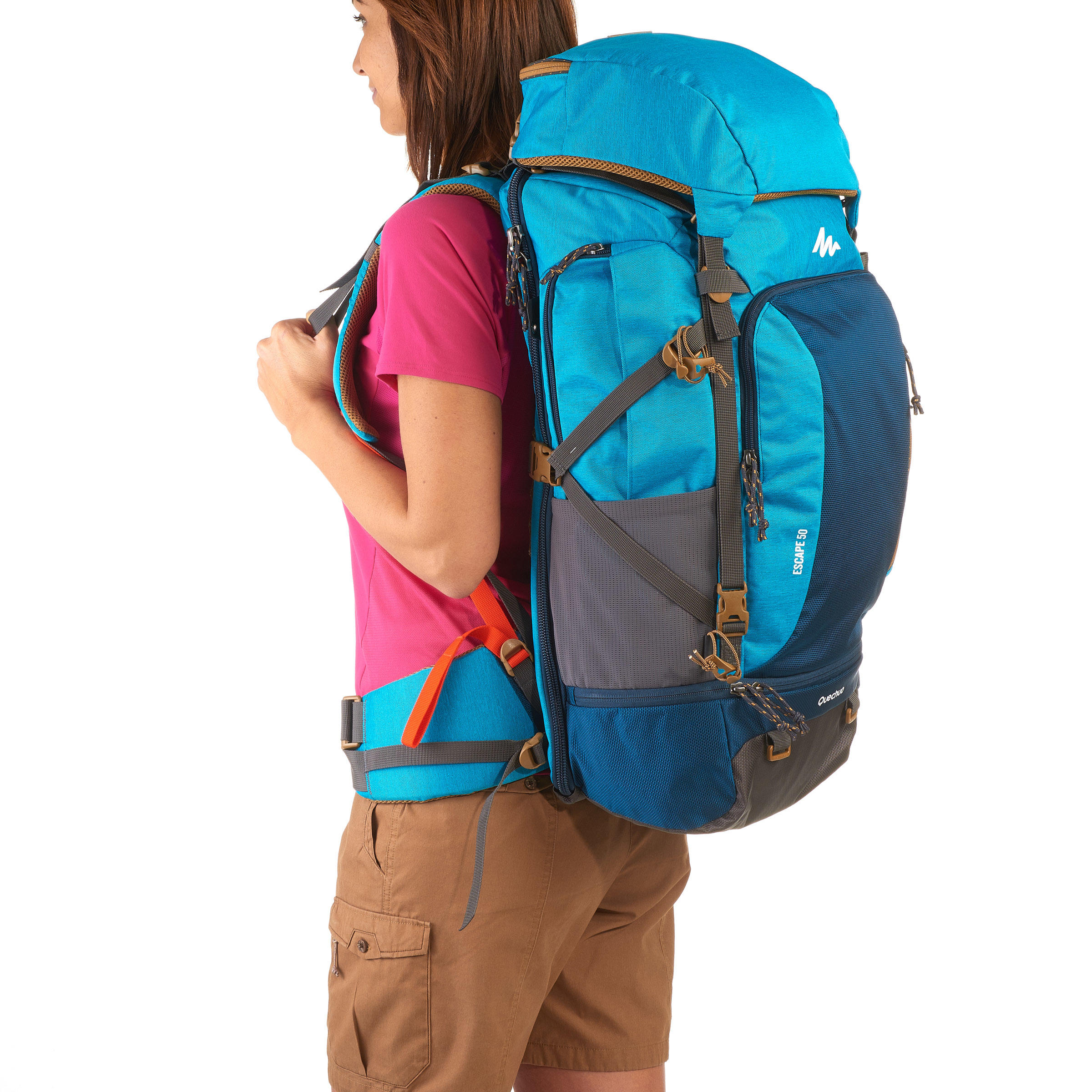 Trekking 50 De Azul Mujer Forclaz Travel500 Litros Mochila Montaña Y byvIYf76g